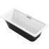 Kohler Volute 63" Free Standing Enameled Cast Iron Rectangular Soaking Tub with Reinforced Resin Pedestal Base, Center Drain, Drain Assembly, and Overflow White / Black / Black Base