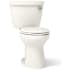 Kohler Cimarron 1.28 GPF Two Piece Elongated Chair Height Toilet with Right Hand Lever - Less Seat Biscuit