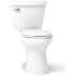 Kohler Cimarron 1.28 GPF Two Piece Elongated Chair Height Toilet with Continuous Clean and Revolution 360 Flushing Technologies and Left Hand Lever - Less Seat White