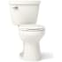 Kohler Cimarron 1.28 GPF Two Piece Round Toilet with Left Hand Lever - Less Seat Biscuit