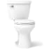 Kohler Cimarron 1.28 GPF Two Piece Round Chair Height Toilet with Left Hand Lever - Less Seat White