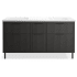 Kohler Spacity 60" Wall Mounted Double Basin Vanity Set with Cabinet and Quartz Vanity Top and Sinks Included Dark Steel