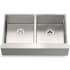 Kohler Strive 35-1/2" Farmhouse Double Basin Stainless Steel Kitchen Sink with Basin Rack Stainless Steel