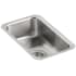 Kohler Undertone 11" Single Basin Under-Mount 18-Gauge Stainless Steel Kitchen Sink with SilentShield Stainless Steel