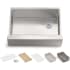 Kohler Strive 29-1/2" Farmhouse Single Basin Stainless Steel Kitchen Sink with Basket Strainer, Colander, Cutting Board and Drain Board Stainless Steel