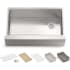 Kohler Strive 32-1/2" Farmhouse Single Basin Stainless Steel Kitchen Sink with Basket Strainer, Colander, Cutting Board and Drain Board Stainless Steel