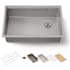 Kohler Strive 29" Undermount Single Basin Stainless Steel Kitchen Sink with Basket Strainer, Colander, Cutting Board and Drain Board Stainless Steel