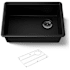 Kohler Billings 26-1/2" Undermount Single Basin Stone Composite Kitchen Sink with Basin Rack Matte Black