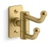 Kohler Castia by Studio McGee Double Hook Robe Hook Vibrant Brushed Moderne Brass