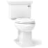 Kohler Memoirs Stately 1.28 GPF Two-Piece Elongated Comfort Height Toilet with Right Hand Trip Lever and AquaPiston Technology - Seat Not Included White