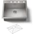 Kohler Vault 25" Single Basin Top-Mount/Under-Mount 18-Gauge Stainless Steel Kitchen Sink with SilentShield Stainless Steel