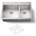 Kohler Vault 33" Double Basin Top-Mount/Under-Mount 18-Gauge Stainless Steel Kitchen Sink with SilentShield Stainless Steel