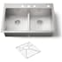 Kohler Vault 33" Double Basin Top-Mount/Under-Mount 18-Gauge Stainless Steel Kitchen Sink with Smart Divide Stainless Steel