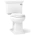 Kohler Memoirs Stately 1.28 GPF Two-Piece Round Comfort Height Toilet with Right Hand Trip Lever and AquaPiston Technology - Seat Not Included White