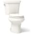 Kohler Wellworth Dual Flush Two-Piece Round-Front Toilet with Class Five Flush Technology and Left Hand Trip Lever - Less Seat Biscuit