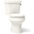 Kohler 1.28 GPF Two-Piece Round Toilet with 12" Rough In and Right Hand Trip Lever from the Wellworth Collection Biscuit