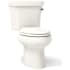 Kohler 1.28 GPF Two-Piece Elongated Toilet with 12" Rough In and Right Hand Trip Lever from the Wellworth Collection Biscuit