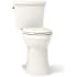 Kohler Kelston 1.28 GPF Two Piece Elongated Comfort Height Toilet with Left Hand Lever, CleanCoat Surface, Revolution 360 Flush, and AquaPiston Canister Biscuit