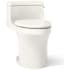 Kohler San Souci 1.28 GPF Elongated One-Piece Comfort Height Toilet with Right Side Trip Lever and AquaPiston Technology - Seat Included Biscuit