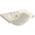 Kohler Veer 21" Pedestal Bathroom Sink with Three Holes Drilled and Overflow Almond