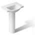 Kohler Veer 24" Pedestal Bathroom Sink with One Hole Drilled and Overflow White