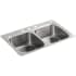 Kohler Verse 33" Double Basin Drop In Stainless Steel Kitchen Sink With Four Faucet Holes Stainless Steel