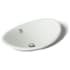 Kohler Iron Plains 20-3/4"L Enameled Cast Iron Wading Pool Oval Bathroom Sink with Overflow and White Painted Underside Sea Salt