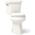 Kohler Highline 1.28 GPF Two Piece Round Chair Height Toilet with Left Hand Lever - Less Seat Biscuit