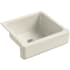 Kohler Whitehaven 23-1/2" Self-Trimming Farmhouse Single Basin Enameled Cast Iron Kitchen Sink with Shortened Apron Almond