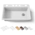Kohler Riverby 33" Undermount Single-Bowl Workstation Kitchen Sink White