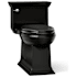 Kohler Memoirs 1.28 GPF Compact Elongated One-Piece Comfort Height Toilet with AquaPiston and Glenbury Quiet-Close Seat Included Black Black
