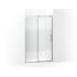 Kohler Rely 75-5/8" High x 47-5/8" Wide Sliding Semi Frameless Tempered Glass Shower Door with Controlled Close and CleanCoat+ Technologies Anodized Brushed Nickel