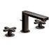 Kohler Composed Widespread Bathroom Faucet with Cross Handles and Pop-Up Drain Brushed Graphite