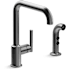 Kohler Purist 1.5 GPM Widespread Kitchen Faucet - Includes Side Spray Brushed Graphite