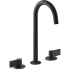 Kohler Components 1.2 GPM Widespread Tube Spout Vessel Bathroom Faucet with Lever Handles, UltraGlide Technology and Pop-Up Drain Assembly Matte Black