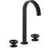 Kohler Components 1.2 GPM Widespread Ribbon Spout Vessel Bathroom Faucet with Industrial Handles, UltraGlide Technology and Pop-Up Drain Assembly Matte Black