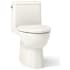 Kohler Reach 1.28 GPF One-Piece Compact Elongated Chair Height Toilet with Skirted Trapway and Left Hand Trip Lever - Seat Included Biscuit