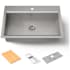Kohler Task 33" Undermount Single Basin Stainless Steel Kitchen Sink with Basket Strainer, Colander, and Cutting Board N/A