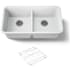 Kohler Cairn 33-1/2" Undermount Double Equal Bowl Neoroc Granite Composite Kitchen Sink with Right Sink Rack Included Matte White