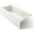 Kohler Bellwether Bath Tub 66" L x 32" W Cast Iron Soaking for Three Wall Alcove Installations with Integral Apron and Left Drain Biscuit