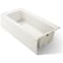 Kohler Bellwether Bath Tub 66" L x 32" W Cast Iron Soaking for Three Wall Alcove Installations with Integral Apron and Right Drain Biscuit