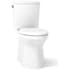 Kohler Irvine Comfort Height Two-Piece Elongated 1.28 GPF Toilet with Continuous Clean Tank, Skirted Trapway, Revolution 360 and AquaPiston Flushing Technologies and Left-Hand Trip Lever White