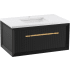 Kohler Enivo 36" Wall Mounted Single Basin Vanity Set with Cabinet and Quartz Vanity Top - Includes Undermount Sink and Cabinet Hardware Gloss Black