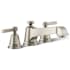 Kohler Pinstripe Deck Mounted Roman Tub Filler Trim with Metal Lever Handles Brushed Nickel
