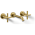 Kohler Purist 1.2 GPM Wall Mounted Widespread Bathroom Faucet Vibrant Brushed Moderne Brass