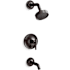 Kohler Purist Tub and Shower Trim Package with 1.75 GPM Single Function Shower Head with Rite-Temp Technology Brushed Graphite