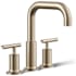 Kohler Purist Deck Mounted Roman Tub Filler with Dual Lever Handle Brushed Bronze