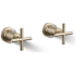 Kohler Purist Deck or Wall Mounted Cross Handles for Tub Faucet Brushed Bronze