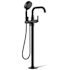 Kohler Castia by Studio McGee Floor Mounted Tub Filler with Built-In Diverter - Includes Hand Shower Matte Black