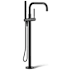 Kohler Purist Floor Mounted Tub Filler with Built-In Diverter - Includes Hand Shower Matte Black